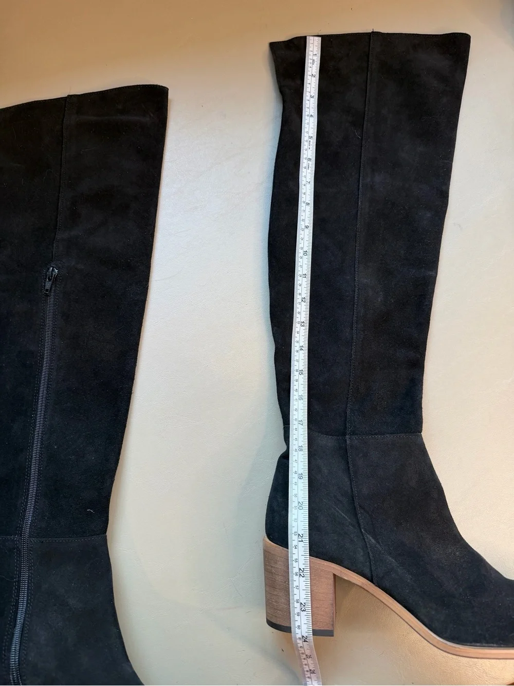 New Anthropologie Over The Knee High Boots Suede Black Size 40 US 9-9.5